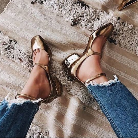 Jimmy Choo Wilbur Mary Jane in metallic gold - Picture 1 of 6